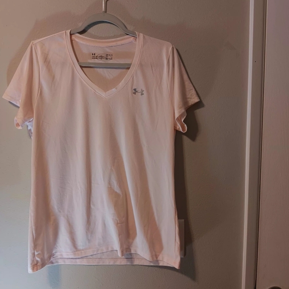 Under Armour Light Pink V-Neck Active Tee - Picture 10 of 12